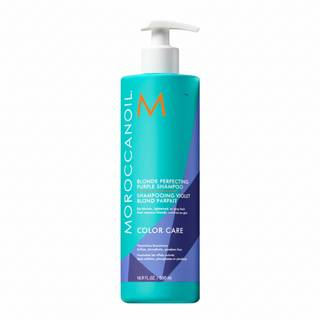Moroccanoil Blonde Perfecting Purple Shampoo 500ml for anti-brass and tone-correcting hair care