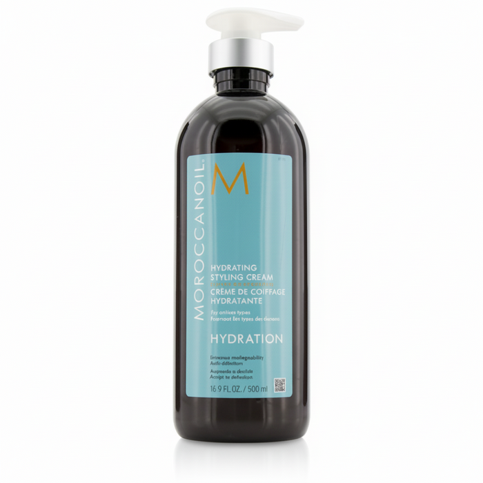 Moroccanoil Hydrating Styling Cream 500ml for frizz control soft hold and hydrated shiny hair
