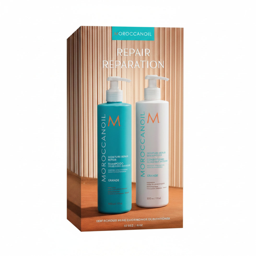 Moroccanoil Moisture Repair Shampoo and Conditioner 500ml duo for damaged hair repair
