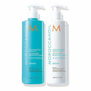 Moroccanoil Moisture Repair Shampoo and Conditioner 500ml duo for damaged hair repair
