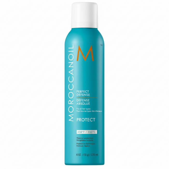 Moroccanoil Perfect Defense 225ml heat protectant spray for smooth shiny protected hair
