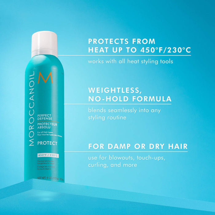Moroccanoil Perfect Defense 225ml heat protectant spray for smooth shiny protected hair

