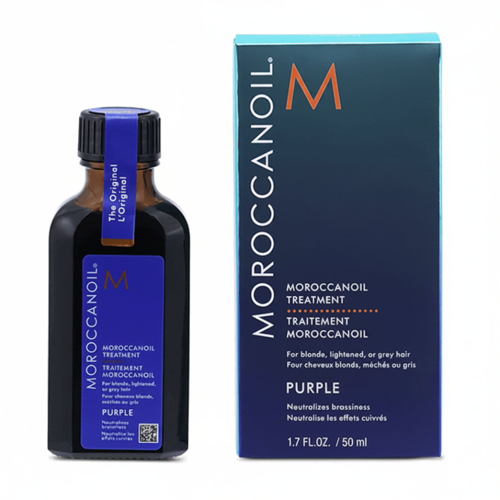 Moroccanoil Purple Treatment 50ml anti-brass hair oil for blonde highlighted and silver hair
