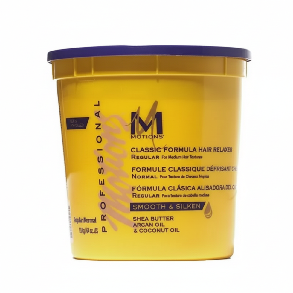 Motions classic hair relaxer regular 1.8kg for smooth silken straight hair finish and frizz control with conditioning care