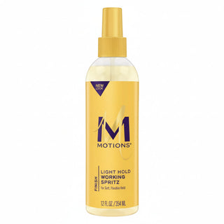 Motions light hold working spritz 354ml flexible hold and shine spray for smooth frizz free soft and manageable styled hair