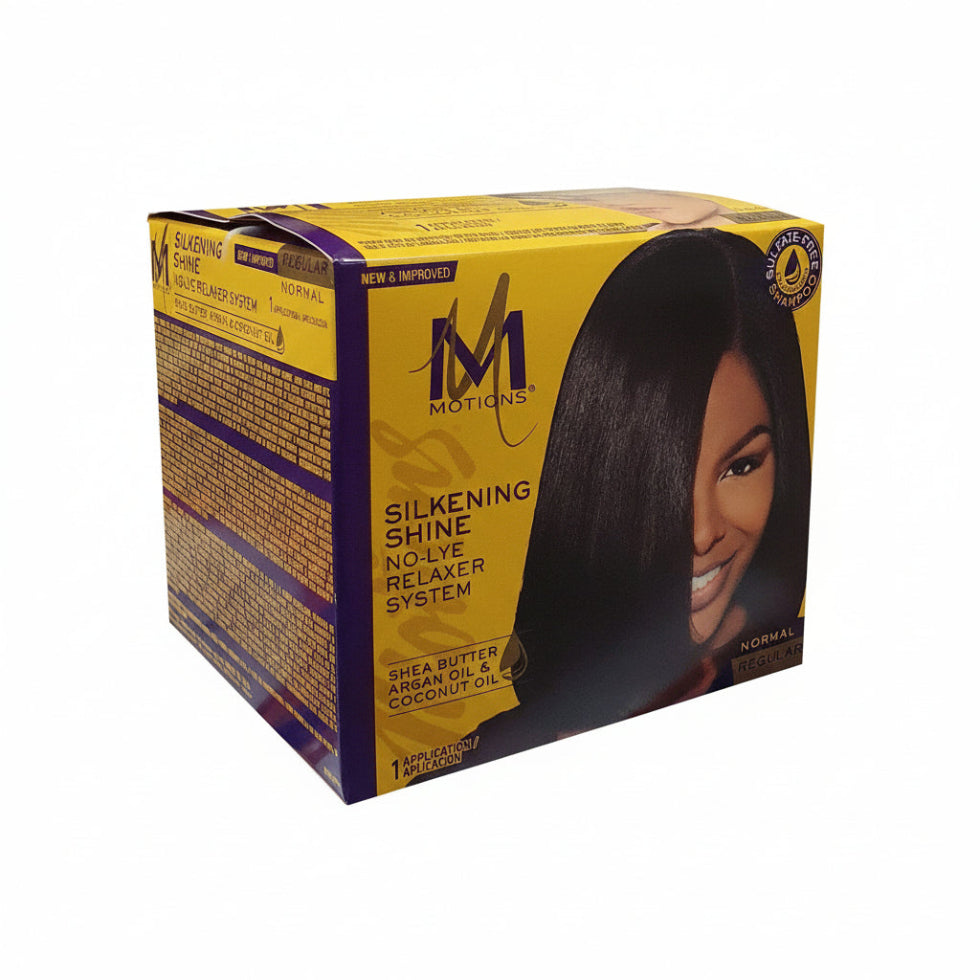 Motions no lye relaxer regular for smooth silky straight hair and long lasting frizz control styling care