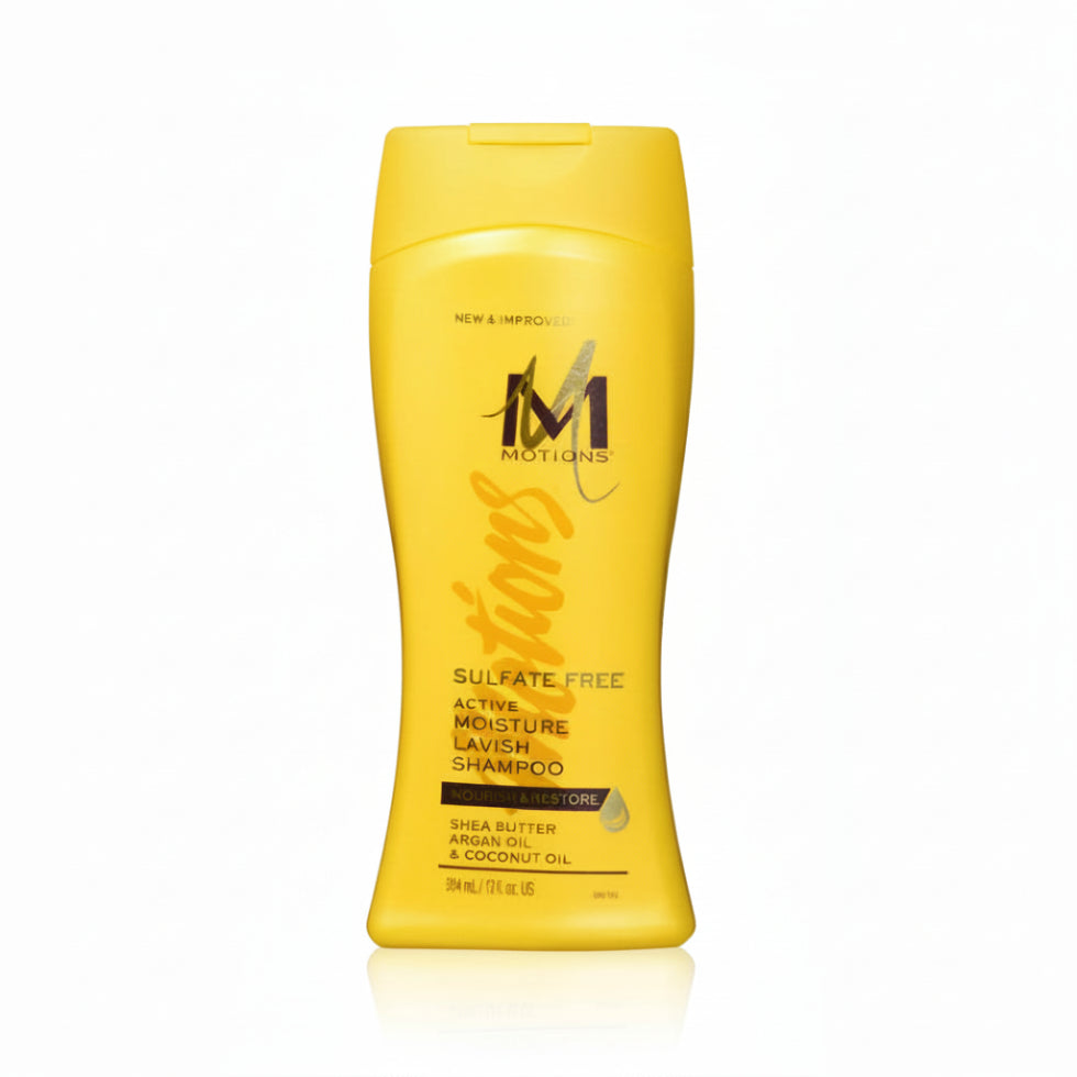 Motions sulfate free lavish shampoo 384ml nourish and restore hair with gentle cleansing for soft smooth and healthy looking hair