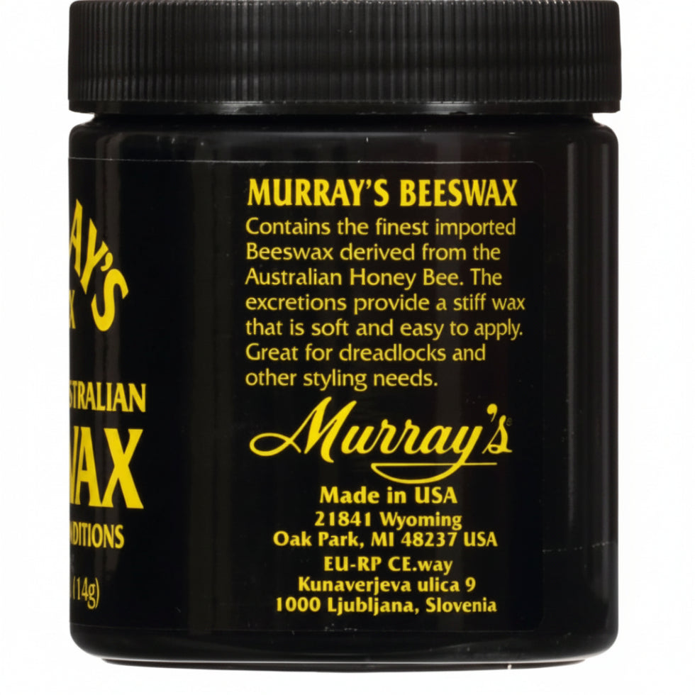 murrays 100 percent pure australian black beeswax strong hold shine styling wax for waves braids and textured hair