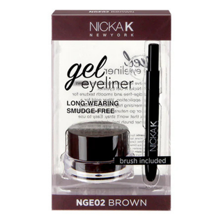 nicka k gel eyeliner brown long wearing smudge free natural eye liner smooth precise eye makeup brown shade