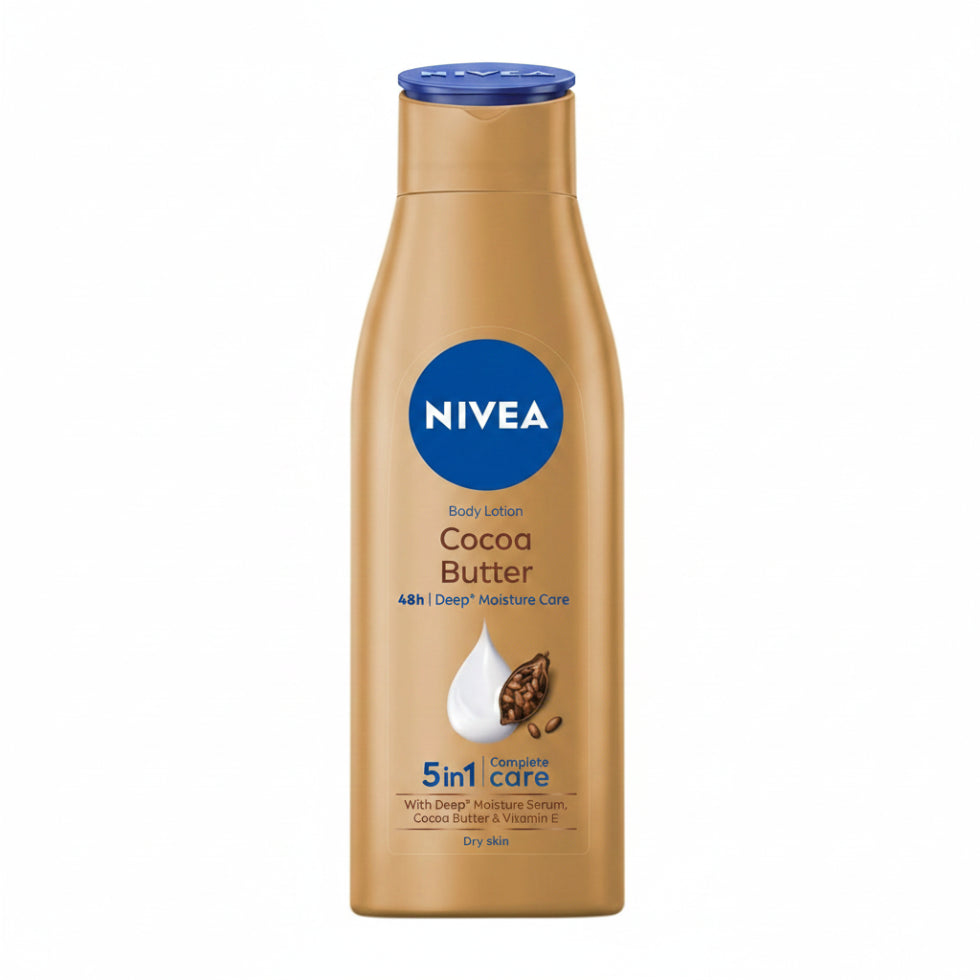 nivea cocoa butter body lotion 400ml deep moisture dry skin care soft smooth hydrated skin nourishing body lotion non greasy formula