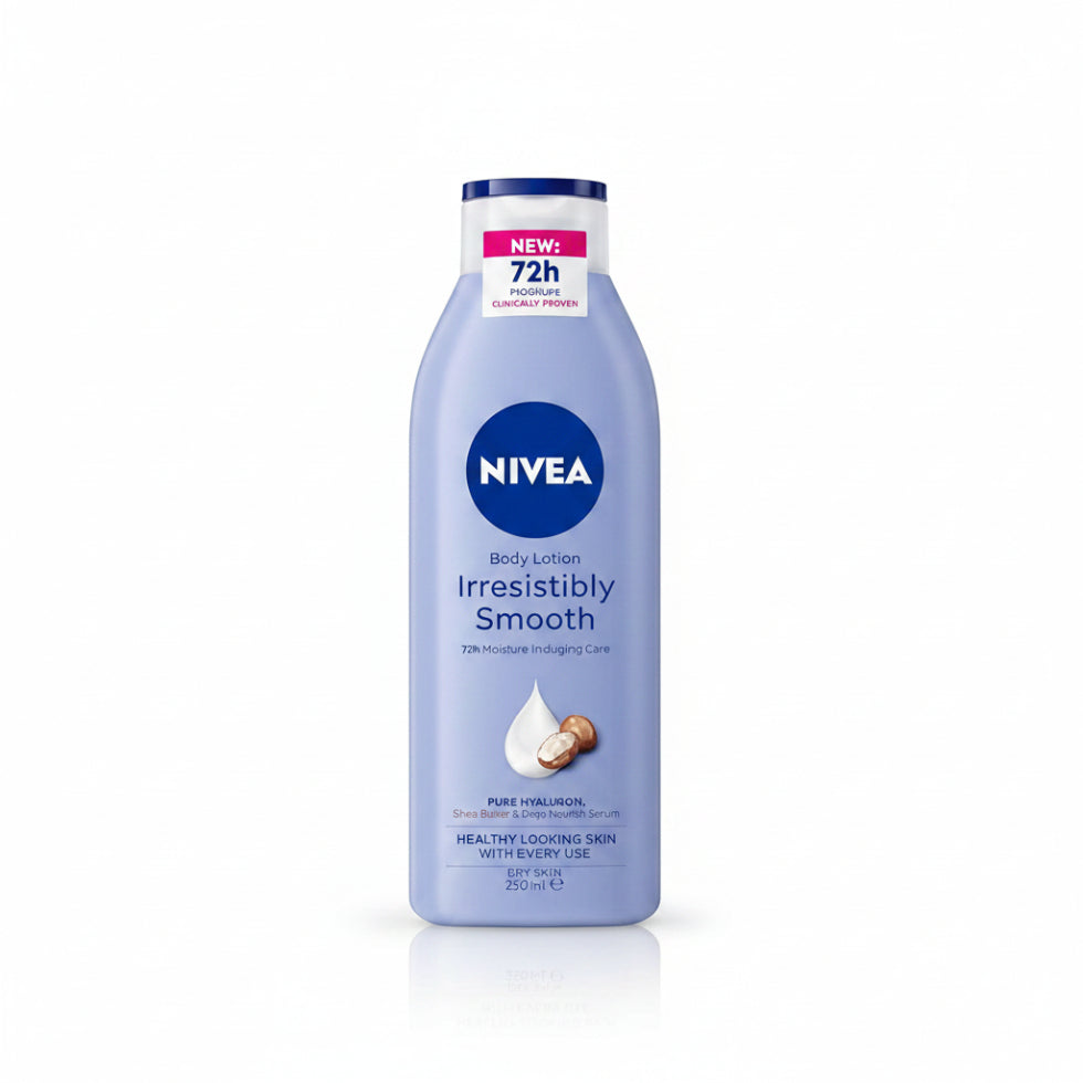 nivea irresistibly smooth body lotion 250ml deep moisture dry skin care soft smooth silky skin hydration non greasy lotion