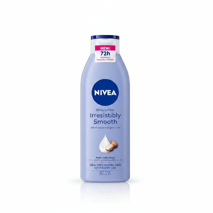 nivea irresistibly smooth body lotion 250ml deep moisture dry skin care soft smooth silky skin hydration non greasy lotion