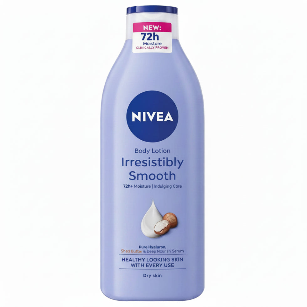 nivea irresistibly smooth body lotion 400ml deep moisture dry skin care soft smooth silky skin hydration non greasy lotion