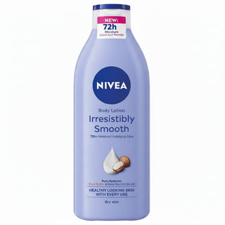 nivea irresistibly smooth body lotion 400ml deep moisture dry skin care soft smooth silky skin hydration non greasy lotion