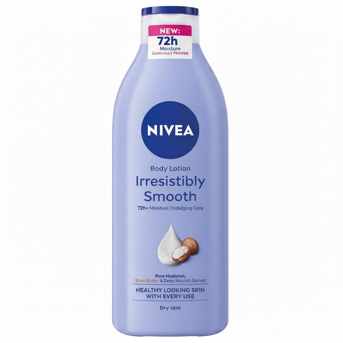 nivea irresistibly smooth body lotion 400ml deep moisture dry skin care soft smooth silky skin hydration non greasy lotion