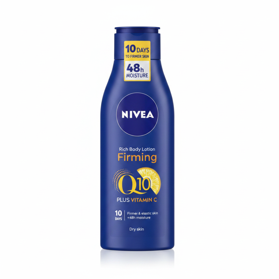 nivea q10 firming rich body lotion 250ml skin tightening hydration dry skin care smooth firm skin non greasy lotion