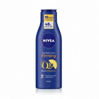 nivea q10 firming rich body lotion 250ml skin tightening hydration dry skin care smooth firm skin non greasy lotion