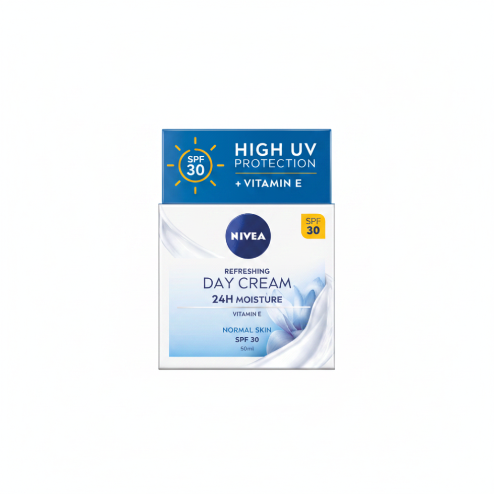 nivea refreshing day cream spf 30 hydrating face moisturiser uv protection lightweight non greasy daily skincare