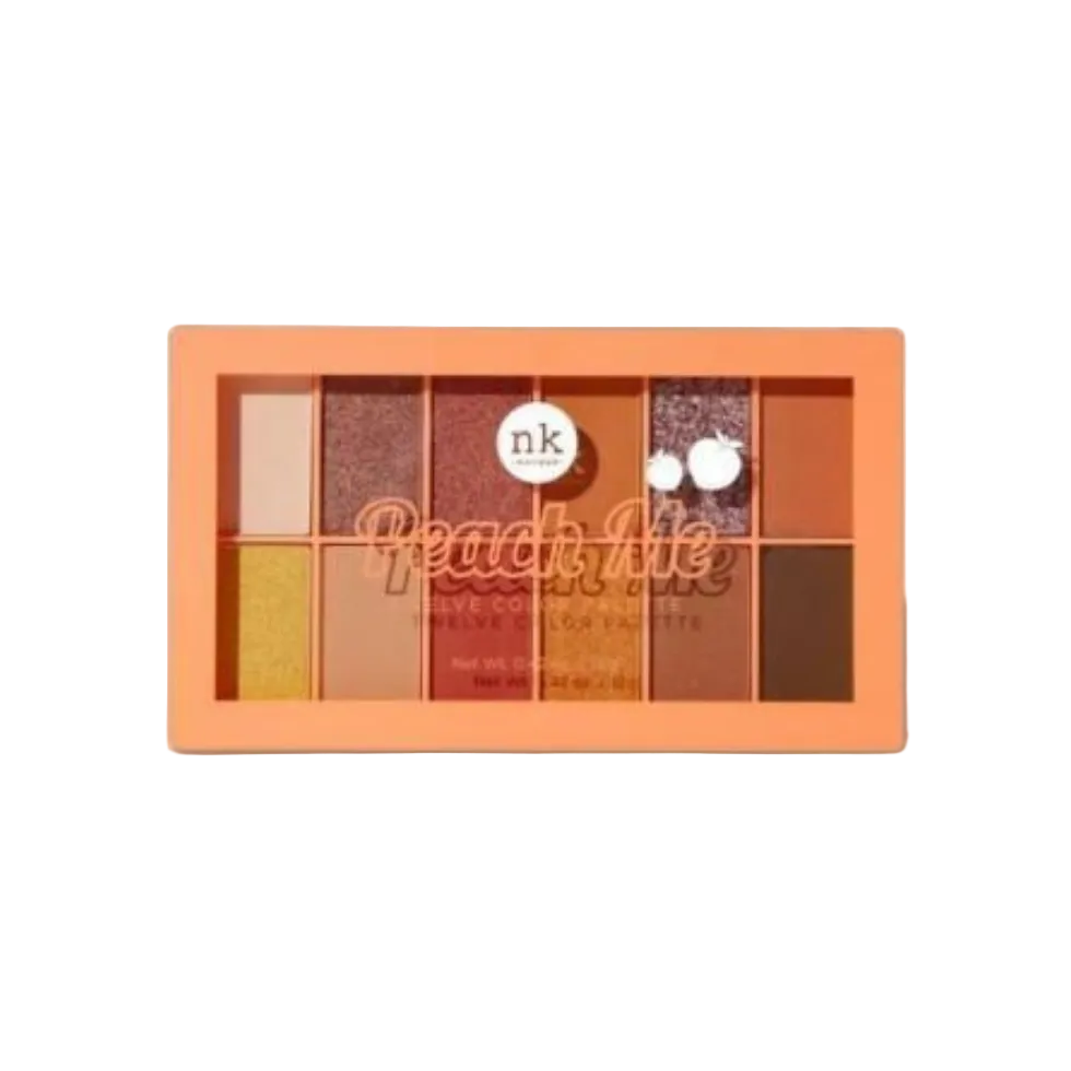 NK Makeup peach me 12 color eyeshadow palette warm matte shimmer blendable eye makeup shades