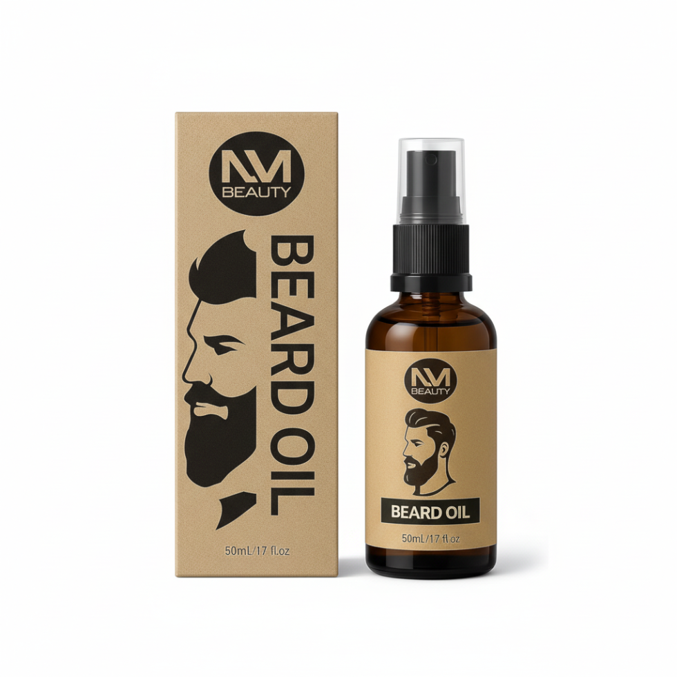 nm beauty beard oil 50ml argan olive baobab oil beard softening shine reducing itch frizz control natural grooming oil for men
