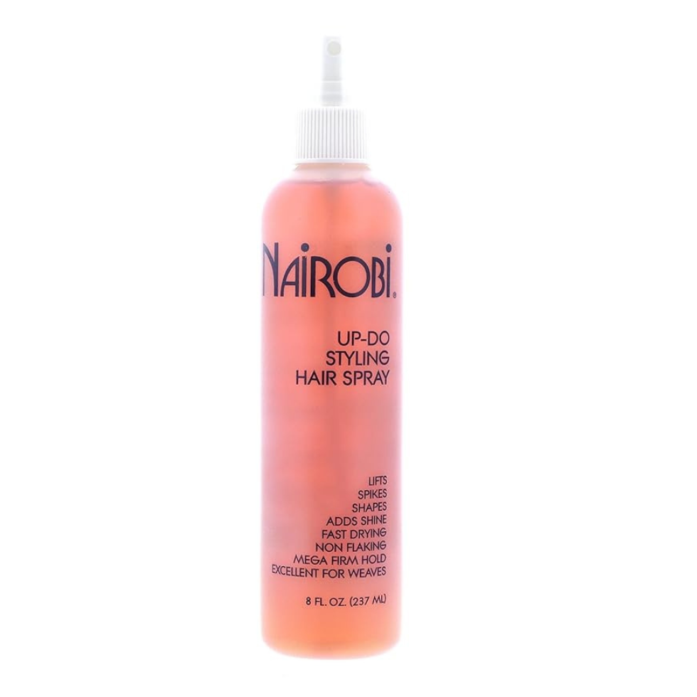 Nairobi UP-DO Styling Hairspray 8oz for strong hold long lasting salon style hair control