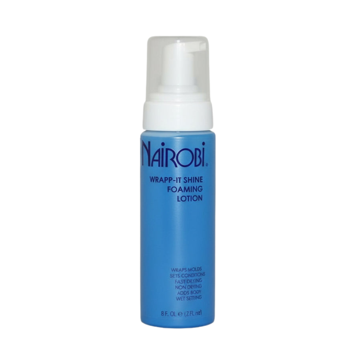 Nairobi Wrapp it Shine Foaming Lotion 237ml for sleek shiny and volumized salon style hair