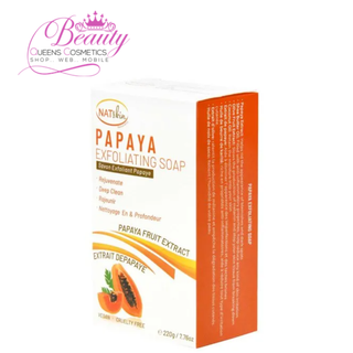 NatSkin Papaya Exfoliating Soap 200g | Brightening & Gentle Scrub Bar