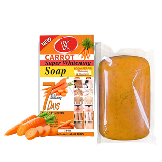 Carrot and turmeric whitening soap for dark spot correction and natural glowing skin