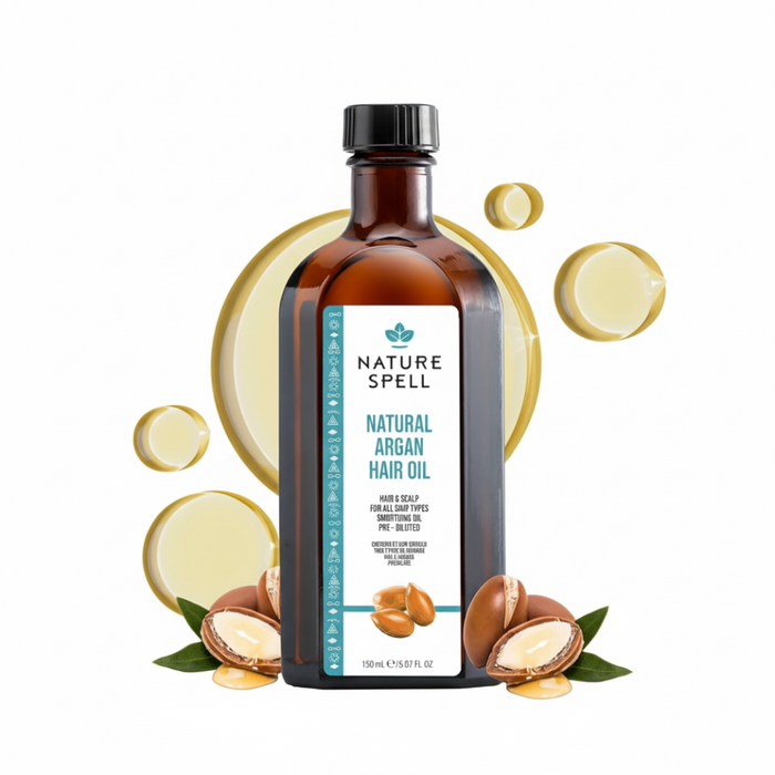 nature spell natural argan oil 150ml for hair nourishment strengthening frizz control shine hydration and skin care all hair skin types
