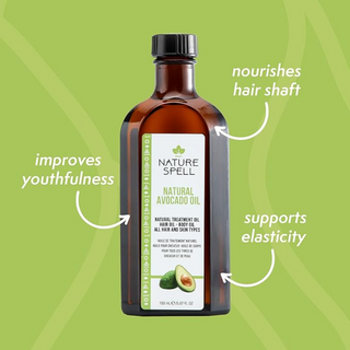 nature spell natural avocado oil 150ml for hair and skin nourishment strengthening hydration repair and shine all hair skin types
