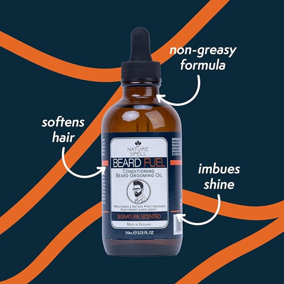 nature spell beard fuel conditioning beard grooming oil 110ml moisturising softening and nourishing beard care for smooth healthy beard appearance