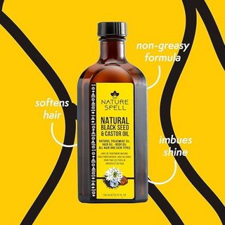 nature spell natural black seed and castor oil 150ml for hair and skin nourishment strengthening hydration and shine all hair skin types

