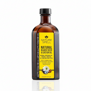 nature spell natural black seed and castor oil 150ml for hair and skin nourishment strengthening hydration and shine all hair skin types
