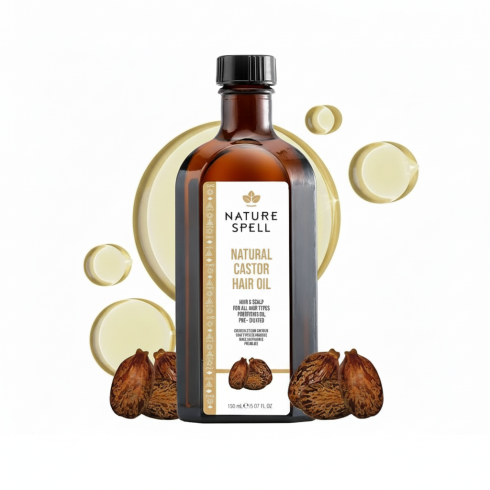 nature spell natural castor oil 150ml for hair and skin nourishment strengthening hydration and shine all hair types