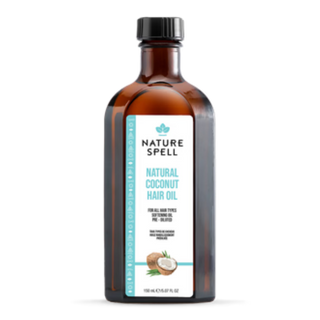 nature spell natural coconut oil 150ml for hair and skin deep hydration nourishment frizz control shine and smooth soft healthy hair all skin types
