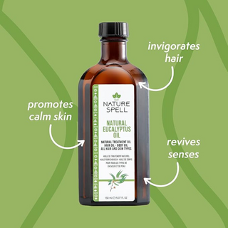nature spell natural eucalyptus oil 150ml for scalp cleansing cooling hair care skin purification and refreshment all hair skin types