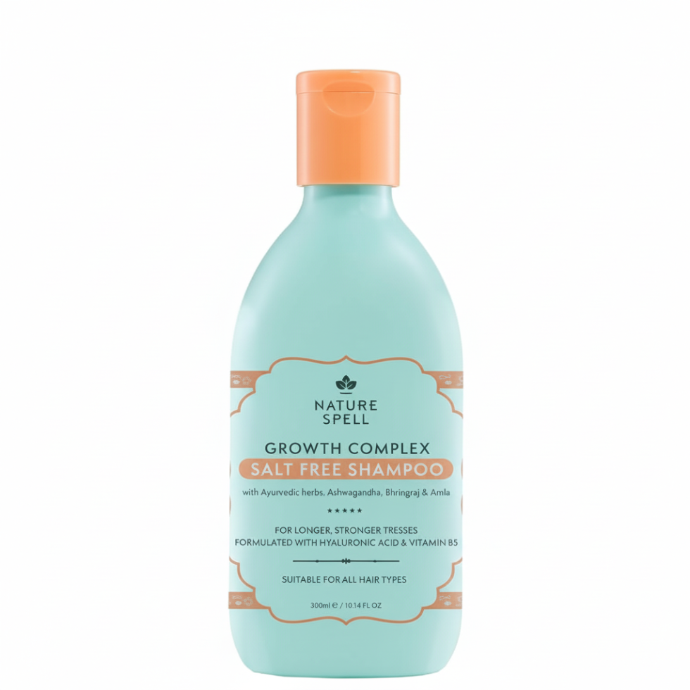 nature spell growth complex salt free shampoo 300ml for hair strength volume boost and healthy fuller hair