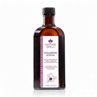 nature spell hyaluronic acid oil 150ml for deep hair and skin hydration moisture lock smooth soft shiny all hair skin types