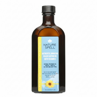 nature spell authentic jamaican black castor oil with vitamin e 150ml for hair and skin nourishment strengthening hydration and growth all hair skin types