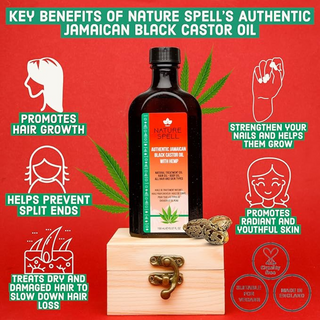 nature spell jamaican black castor oil with hemp 150ml for hair growth strengthening scalp nourishment hydration all hair types