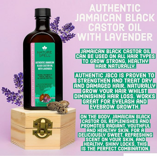 nature spell jamaican black castor oil with lavender 150ml for hair and skin nourishment strengthening hydration and soothing scalp care all types