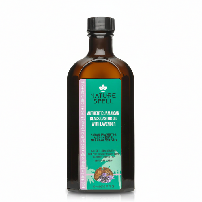 nature spell jamaican black castor oil with lavender 150ml for hair and skin nourishment strengthening hydration and soothing scalp care all types