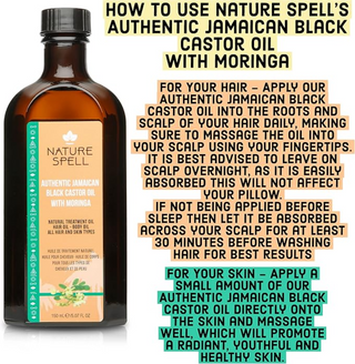 nature spell jamaican black castor oil with moringa 150ml for hair growth strengthening scalp nourishment hydration all hair types
