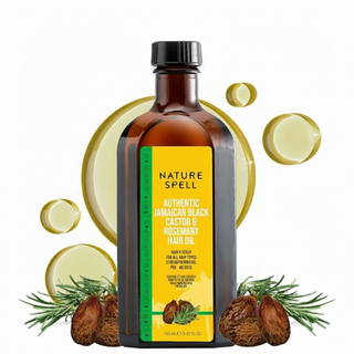 nature spell jamaican black castor oil with rosemary 150ml for hair growth strengthening scalp nourishment hydration all hair skin types
