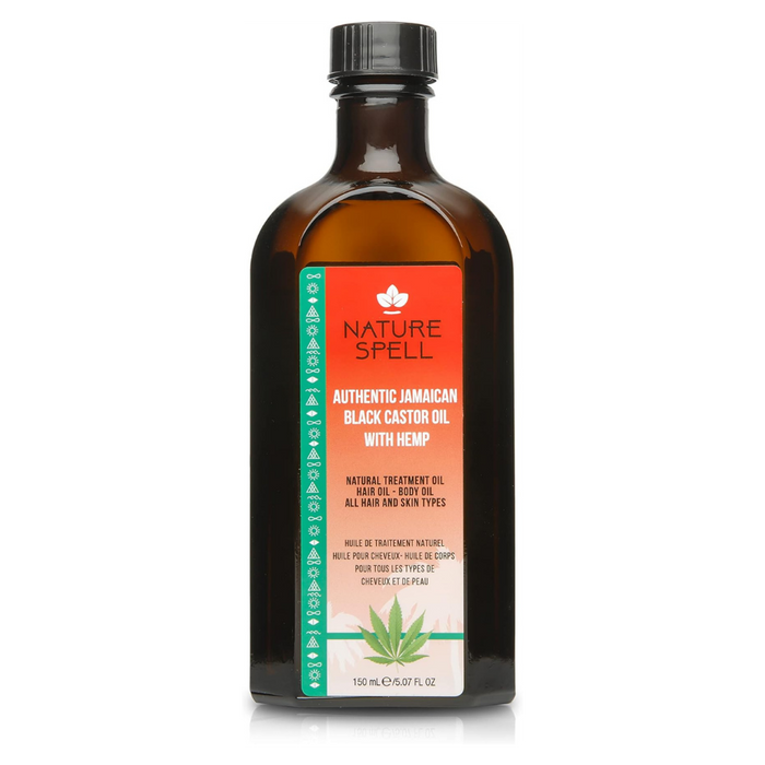 nature spell jamaican black castor oil with hemp 150ml for hair growth strengthening scalp nourishment hydration and shine all hair types
