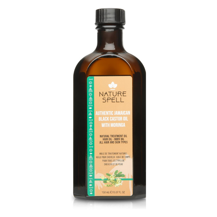 nature spell jamaican black castor oil with moringa 150ml for hair growth strengthening scalp nourishment hydration and shine all hair skin types
