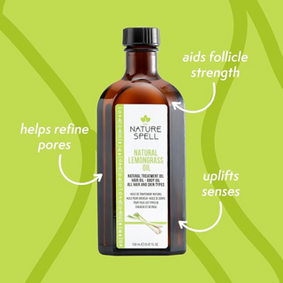 nature spell natural lemongrass oil 150ml for scalp cleansing hair strengthening skin toning and oil control all hair skin types

