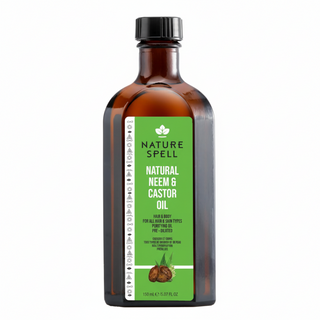 nature spell natural neem and castor oil 150ml for hair and skin purifying strengthening scalp care hydration all hair skin types
