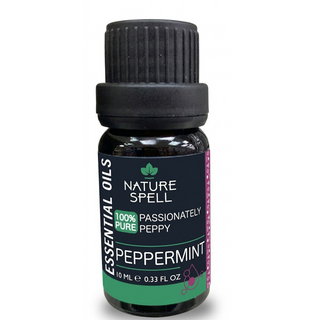 nature spell peppermint essential oil 10ml cooling refreshing aromatherapy oil for scalp and wellness