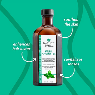 nature spell peppermint oil 150ml for cooling scalp hair nourishment strengthening hydration all hair skin types
